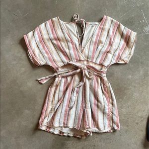 American Eagle striped romper